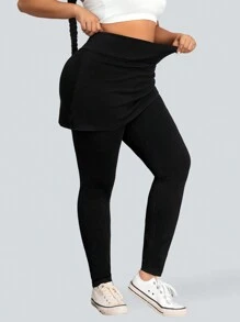 SHEIN Essnce Quần Jeans Skinny Co Giãn Ôm Vừa Vặn, Màu Trơn Size Lớn - màu đen - Xem 8