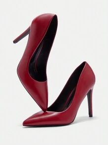 CUCCOO BIZCHIC Women's Fashion Commuter Versatile Minimalist High Heel Pumps Spring Shoes Spring Break Easter - Burgundy - View 6