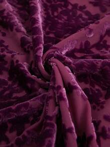 Hauture 秋季女装，女士优雅天鹅绒露背连衣裙，镂空设计性感修身花卉印花紫色连衣裙。适合晚间外出、狂欢节服装、乡村音乐会服装、毕业长裙、派对礼服 - 粉色 - 查看 5