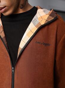 Manfinity Homme Chaqueta con capucha casual y sencilla de unicolor para hombre - Multicolor - Ver 7