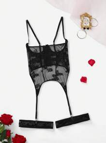 SpicyHot Plus Size Women Sexy Brassiere, Lace Patchwork, Chest Hollow Design Bridallingerie