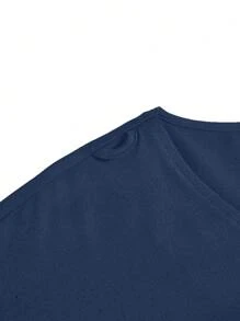 TaskEZ Women's V-Neck Short Sleeve Scrub Set,Navy Blue Rennaissance Work Uniform With Multi-Pockets,Elastic Waistband Straight Pants,2 Pieces Surgical Set - Navy Blue - View 3
