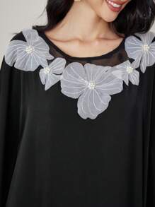 Al Najma Vestido árabe de manga larga de corte tradicional con abertura lateral, color liso, vestido de estilo modesto tipo caftán y jalabiya para uso casual diario