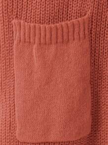 Calvaya Plus Size Women's Solid Color Dropped Shoulder Long Sleeve Pocket Casual Cardigan, Autumn/Winter