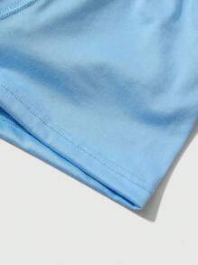 paquete de 5 boxer de cintura con estampado de letras para adolescentes varones