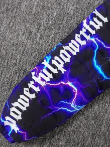 SHEIN Teens/Youth Lightning Letter Graphic Padded Stand Collar Thick Insulated Down Jacket, Winter