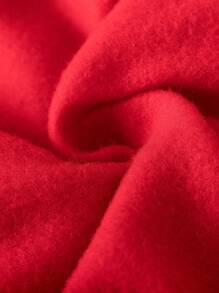 2 piezas Conjunto de sudadera con capucha y pantalones casuales gruesos con estampado de letras divertido para bebé niño, otoño/invierno - Rojo - Ver 6