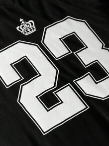 SHEIN Lässiges Langarm-Sweatshirt mit Buchstabenaufdruck für Teenager-Jungen