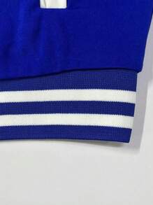 2024 Spring Autumn European And American Women Solid Color Single-Breasted Baseball Jacket Sports Coat - Blue - View 5