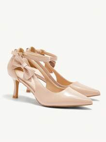 CUCCOO CHICEST 女士纯色优雅精致高跟鞋，适合通勤 - 杏色 - 查看 3