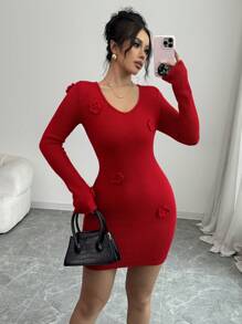 Selianne 女式修身钩针毛衣连衣裙