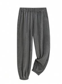 SHEIN LUNE Plus Size Asymmetrical Hem Button Casual Hooded Top & Pants 2 Pieces Set, Winter Fall