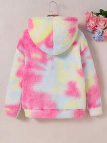 SHEIN Áo nỉ trùm đầu hai mặt vải nỉ có túi ấm áp thường ngày cho bé gái tuổi mới lớn, màu hồng và tím - Nhiều màu - Xem 2