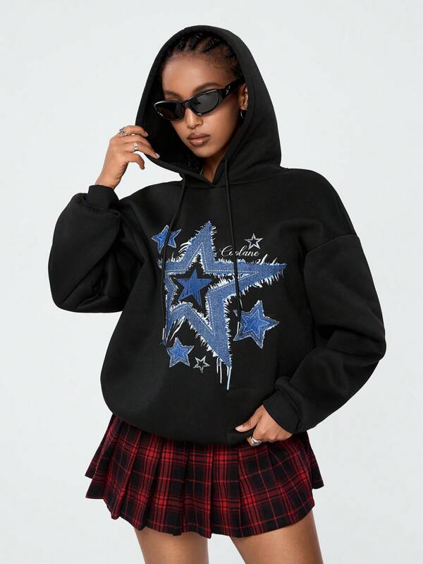 SHEIN EZwear Women's Fall/Winter Y2K Keep Warm Black Sweatshirt