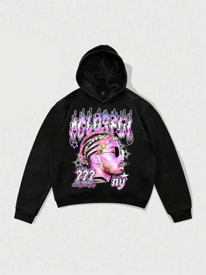 Men's Short Style Hoodie, Street Vintage