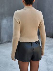 EURMUSE Women's Metal Star Decor Stand Collar Long Sleeve Fashionable Sweater