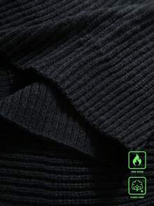 Manfinity Homme 男士纯色前扣长袖休闲套头毛衣，适合外出、朋友聚会