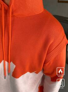 Claim Dot Men's Solid Color Patchwork Simple Hoodie Casual Sweater