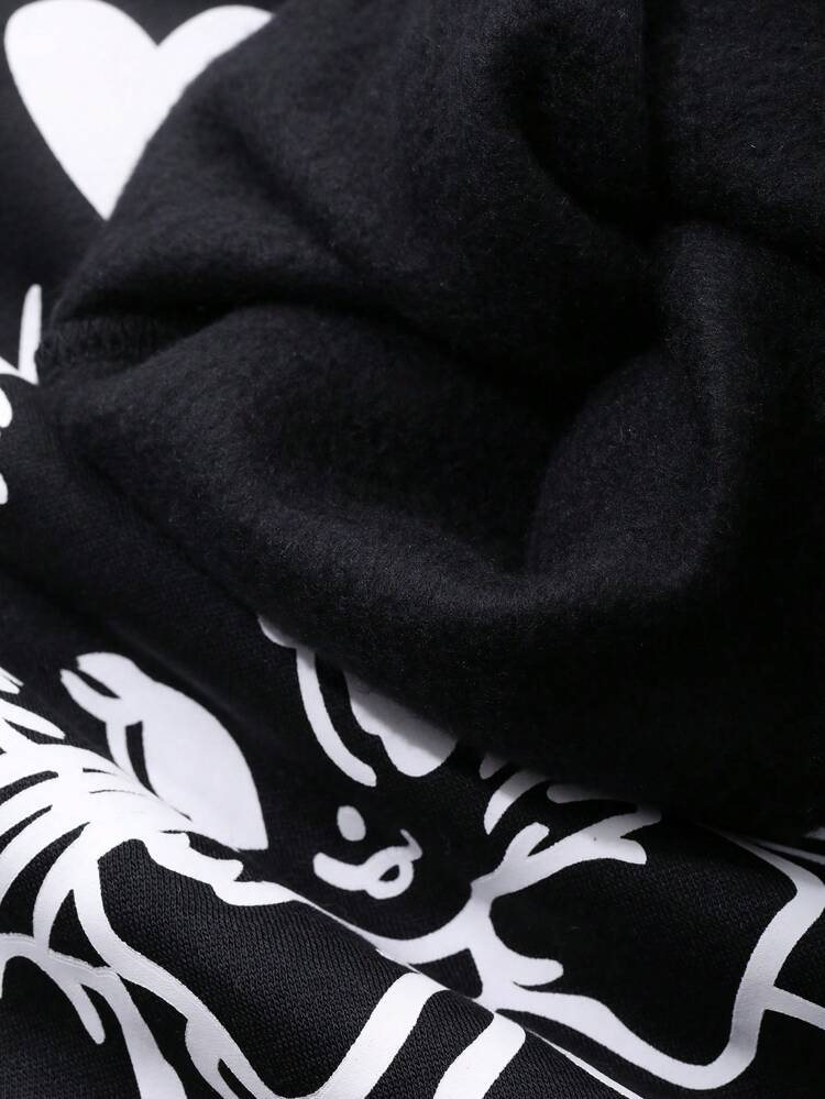 Women's Colorblock Cartoon Cat Print Round Neck Drop Shoulder Long Sleeve Loose Sweatshirt,Fall Women Clothes