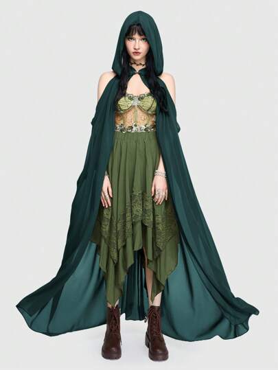 Fairycore رداء أنيق خفيف الوزن ملكة البُرك الحرجية