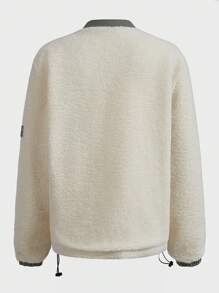 In My Nature Men's Contrast Color Fleece Zipper Pocket Long Sleeve Outdoor Casual Jacket Men Clothes Fleece Puffer Jacket Zip-Up Hooded Jacket,Thick Casual Versatile Knit Jacket,For Sports And Outdoor Activities,Boyfriend Style,Winter Outfit For Men, Jacket For Men,Good Quality Fabric,Designed Specifically For Outdoor,Men Essentials Jacket,Christmas Gifts,Halloween Gifts,Autumn/Winter - Apricot - View 2