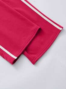 Tween Girls Casual Sweatshirt & Printed Camisole With Wide-Leg Sweatpants Set - Hot Pink - View 7