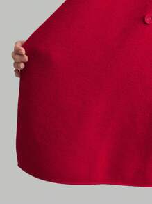 Ontre 2025 New Spring Women's 50% Wool Blend Double-Sided Woolen Jacket, Short & Elegant Red Outerwear