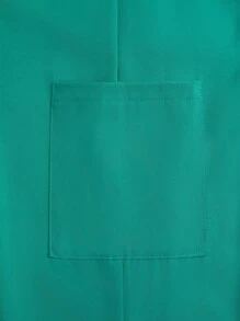 TaskEZ Solid Color V-Neck Half Zip Front Pocket Long Sleeve Top & Pants Nurse Scrub Uniform Set Set Scrub Set Nurse Dresses Scrub Tops Scrub Bottoms Lab Coats Scrub Outwear