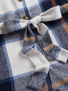 SHEIN LUNE 大码女式秋季长袖单排扣休闲衬衫裙 - 彩色 - 查看 8