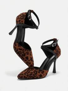 CUCCOO SZL Leopard Print Fashion Elegant Ladies High Heel Pumps For Commute Valentine's Day - Brown - View 5