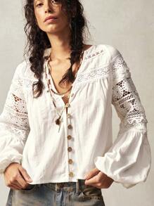 Bohemela Women's Button Front Long Sleeve Casual Loose Blouse Shirt, Suitable For Vacations