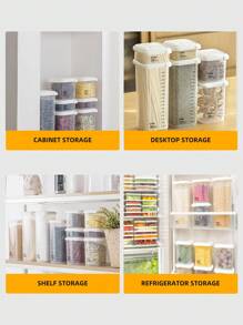 1入組透明食物貯藏極簡風格字母圖案食物儲藏盒適用於廚房 - 白色 - 查看 4