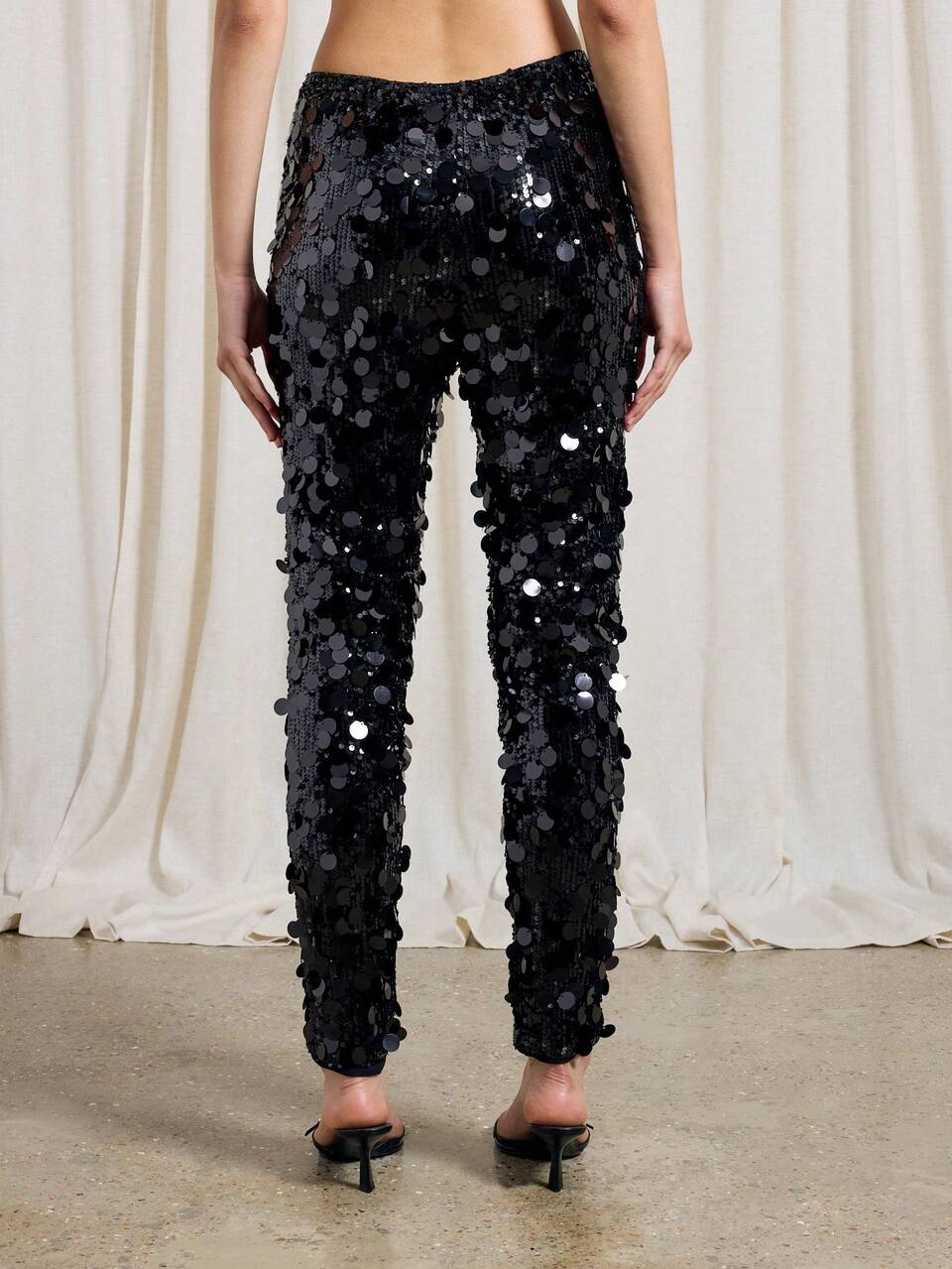 AiiRZ Sequins Slim Fit Leggings Pants