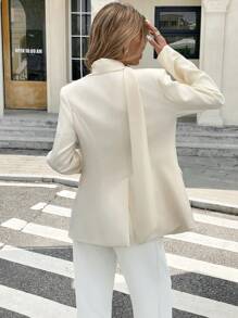SHEIN Frenchy Women's Spring & Autumn Solid Color Lapel Collar Long Sleeve Single Button Elegant Blazer Jacket,Thermal/Warm Clothes,Cold Weather Clothes,Winter Women