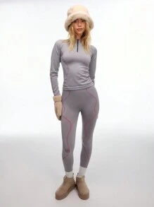 SHEIN Unity Women's Elastic Seamless Rib-Knit Leggings