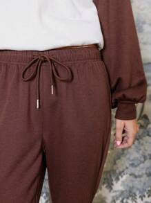Aralina Women Polyester Pull On Low Rise Flared Sweatpants - Brown - View 6