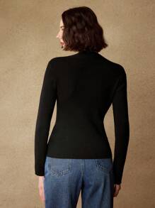 MOTF PREMIUM EFFEN VIERKANTE HALS SLIM FIT GERIBBELD TRUI