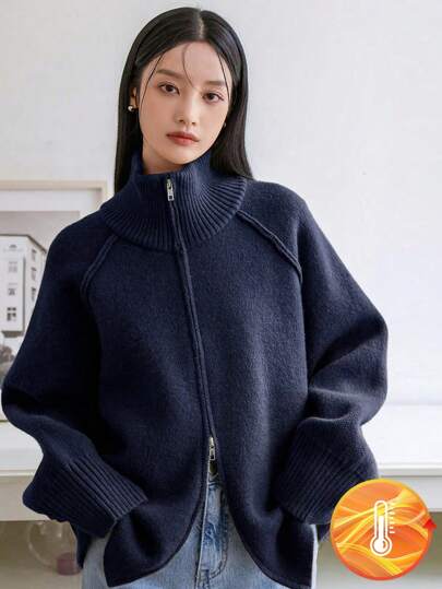 トップス ONESIDE RAGLAN SLEEVE CARDIGAN ZESICA Women's 2025 Fall Casual Long Sleeve Cardigan V Neck