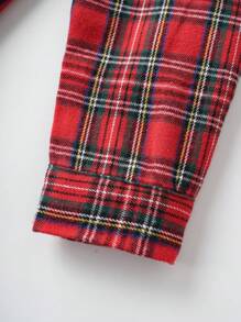 SHEIN Camicia casual a quadri natalizia per ragazzo pre-adolescente