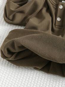 Loomiva 3 件套新生儿男童女童休闲可爱有趣运动街头时尚百搭设计柔软舒适罗纹针织连体裤适合秋冬室内外穿着 - 彩色 - 查看 7