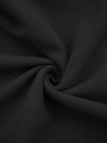 SHEIN LUNE 1pc Women Casual Zipped Hoodie Dress With Pockets, Long Sleeve,Long Sleeve Tops In Fall/Winter - Black - View 7