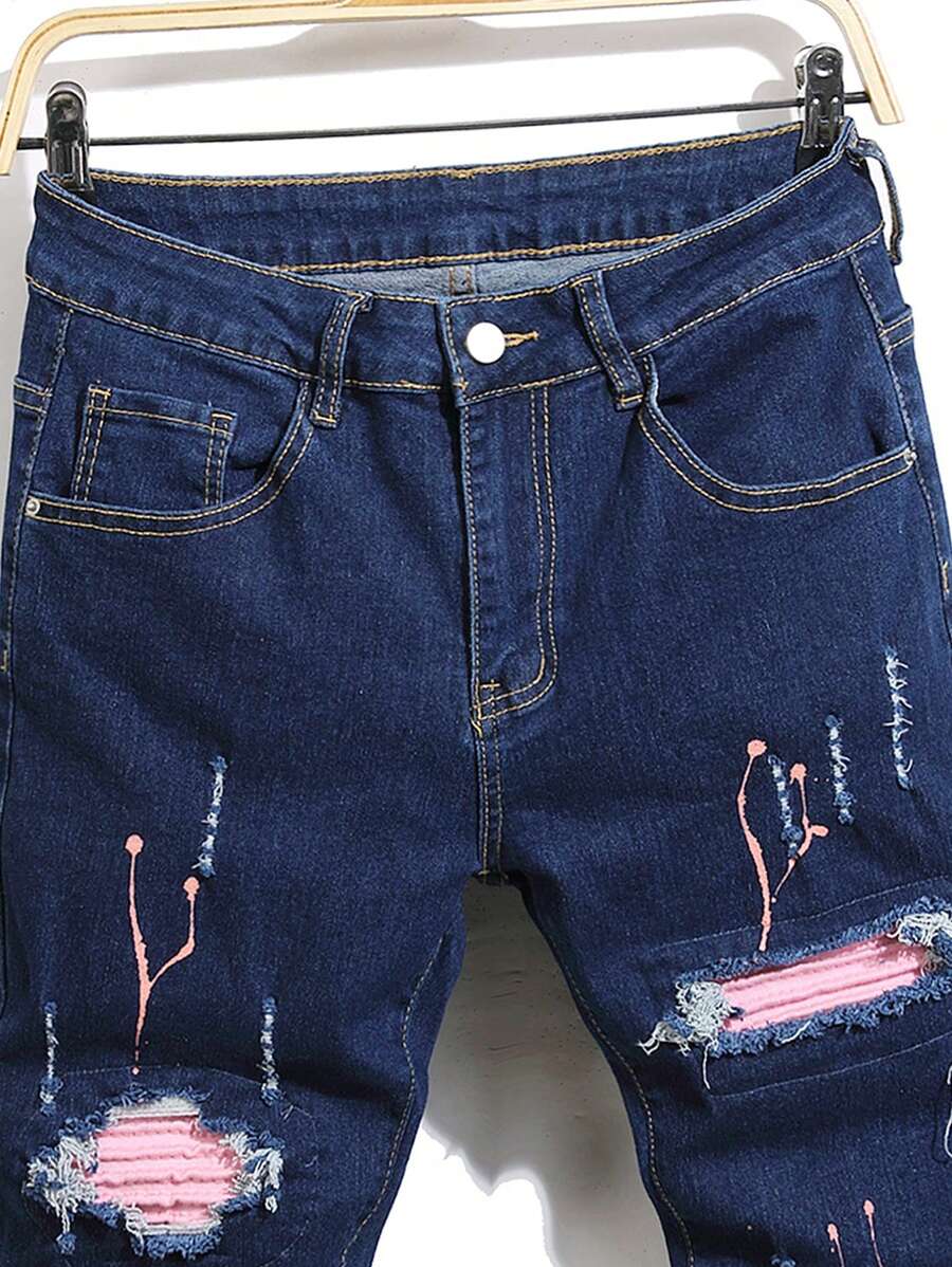 Manfinity Men Relaxed Fit Distressed Tapered Leg Jeans SHEIN USA