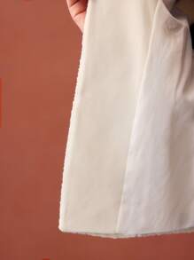 MOTF PREMIUM 粗花呢撞色蝴蝶结前襟夹克 - 白色 - 查看 9