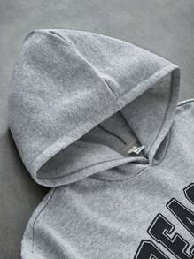 SHEIN 2 stuks/set tienerjongens losse patroon hoodie en joggingbroek set
