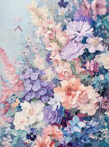 1 套花卉油画风格钻石画（无框）、油画风格 CG 风格 5D 钻石画马赛克全圆钻石刺绣卡通十字绣节日礼物家居装饰、墙面装饰（20x30/30x40/40x50cm）圣诞节节日礼物 - 彩色 - 查看 2