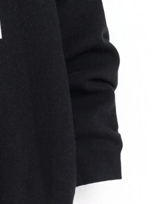 SHEIN Explorewe 青少年男孩圆领长袖基本款大字母针织毛衣