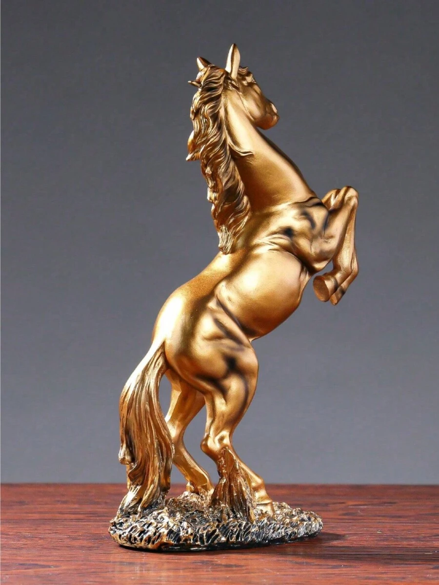 1pc Resin Levitating Victorious Horse Room/Bedroom Decoration Best Gifts Birthday - Gold - View 1