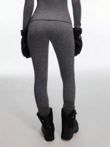 SHEIN Unity Marled Rib High Waist Contour Gym Sports Leggings