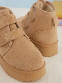 Mini mi Bestseller Kids' Mustard Seed Hook And Loop Snow Boots With Double Strap Closure - Stylish, Secure, And Warm - Beige - View 6