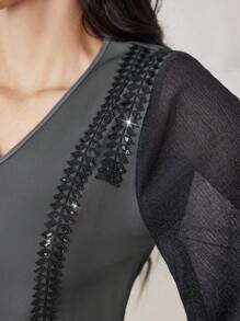 Al Najma Váy dài thanh lịch cho nữ, Maxi Kaftan, Thiết kế thời trang Châu Âu và Mỹ, Phù hợp cho mùa thu/đông, Váy dài tay chữ A giản dị thanh lịch Kaftan & Jalabiya theo phong cách Ả Rập, Dành cho thường ngày - Xám - Xem 7